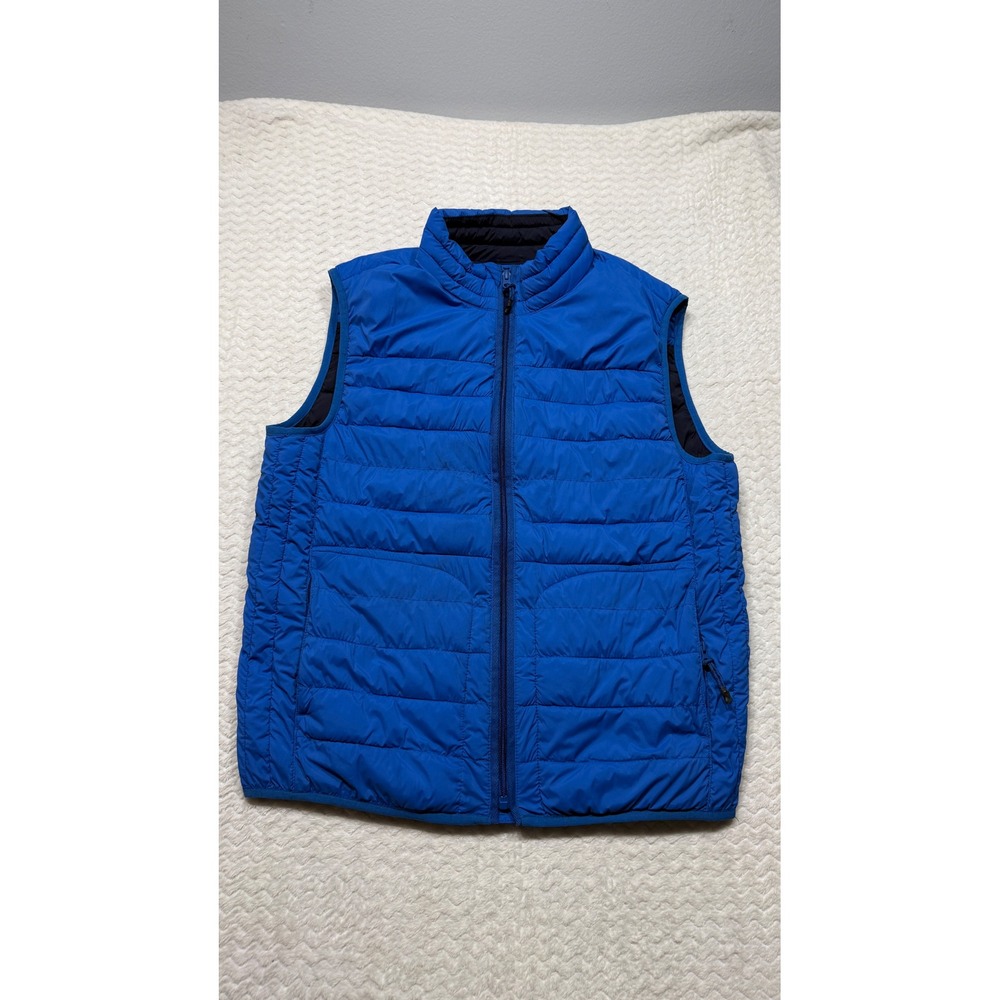 Gap Womens Royal Blue Quilted Puffer Vest Full Zip Stand Collar Small